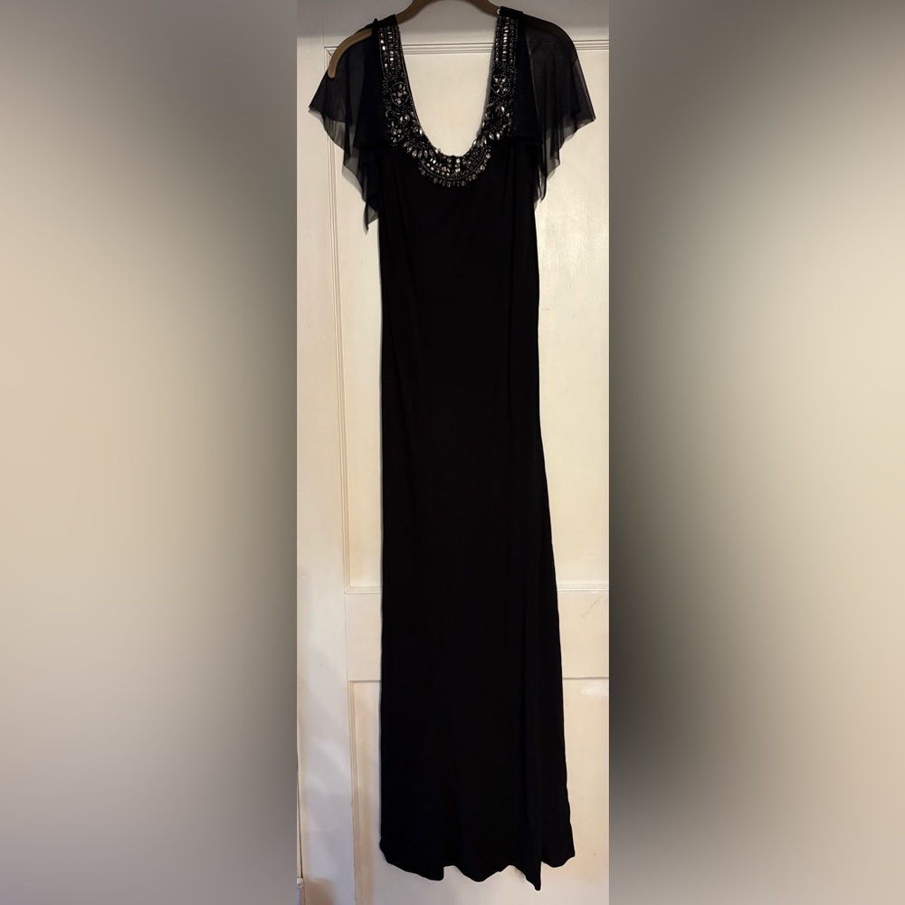 NWOT David Meister Black Embellished Maxi Dress Gown Women’s Size 8 - Picture 3 of 14